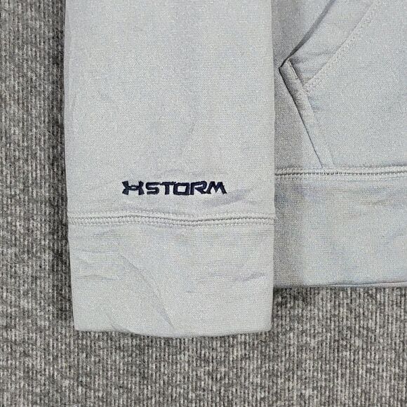 Under Armour Hoodie Sweatshirt Mens Medium Gray Red Storm Big UA Logo 1248321 - Picture 3 of 12